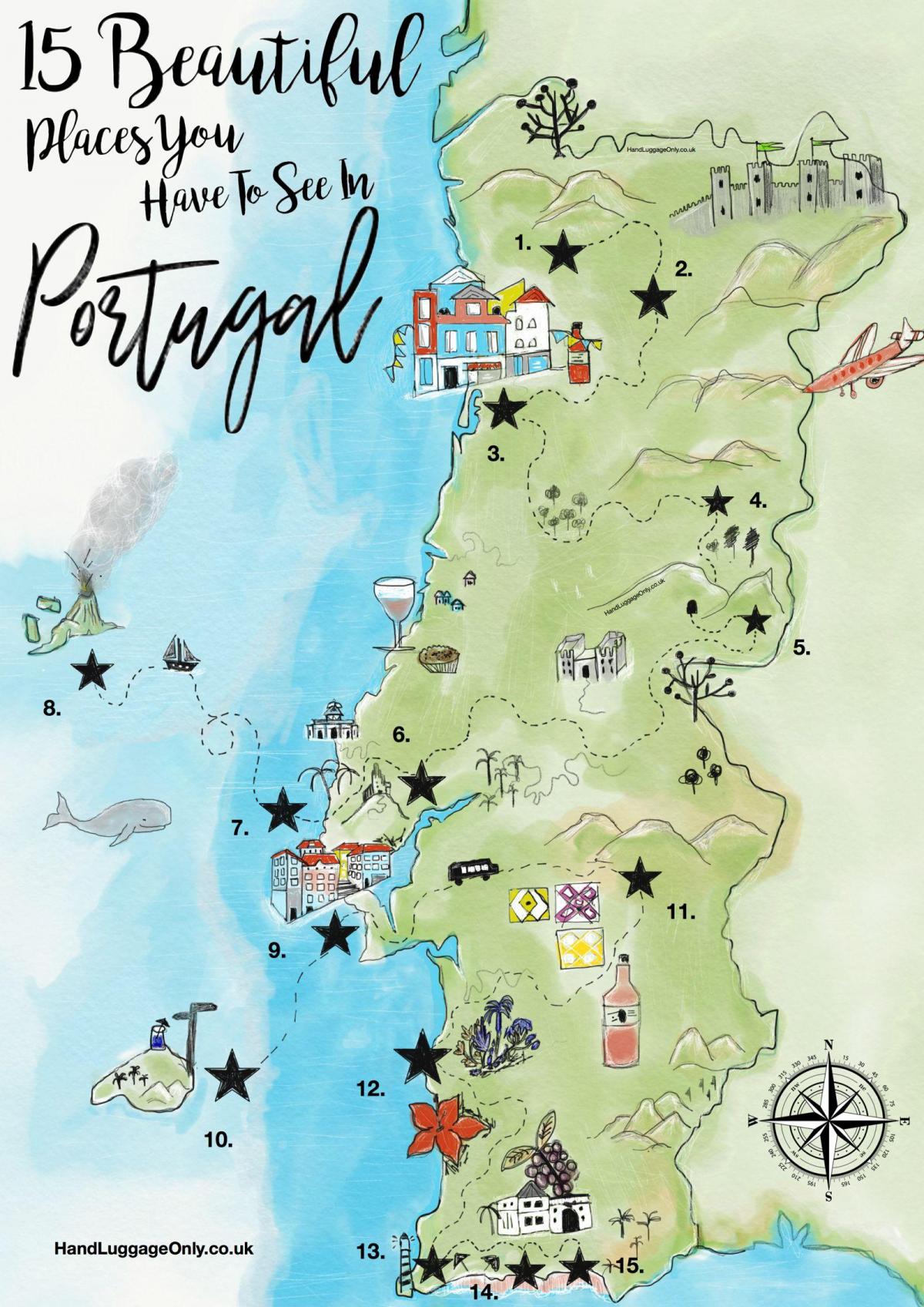 Reiskaart Portugal