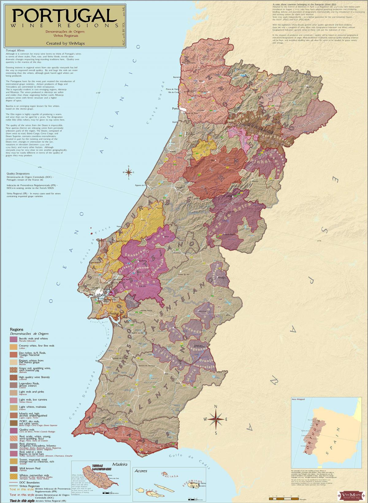 Portugal wijnkaart